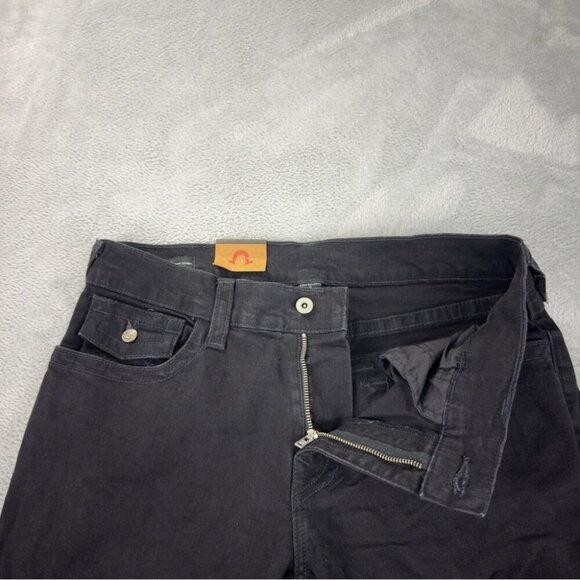 True Religion NWT Ricky Relaxed Straight Men's Black Denim Jeans Size 34x33 - Picture 8 of 10